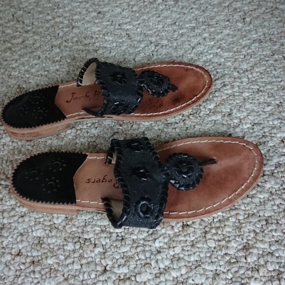 Jack Rogers black cleo sparkle sandal size 6.5 - Picture 3 of 12